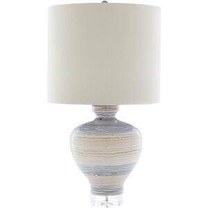 Dunwich 32 in. Multi-Color Indoor Table Lamp with Ivory Drum Shaped Shade