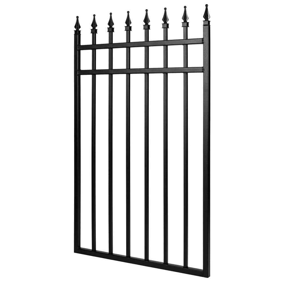 Black Iron Security Gate with Pointed Pickets, 46" x 33"