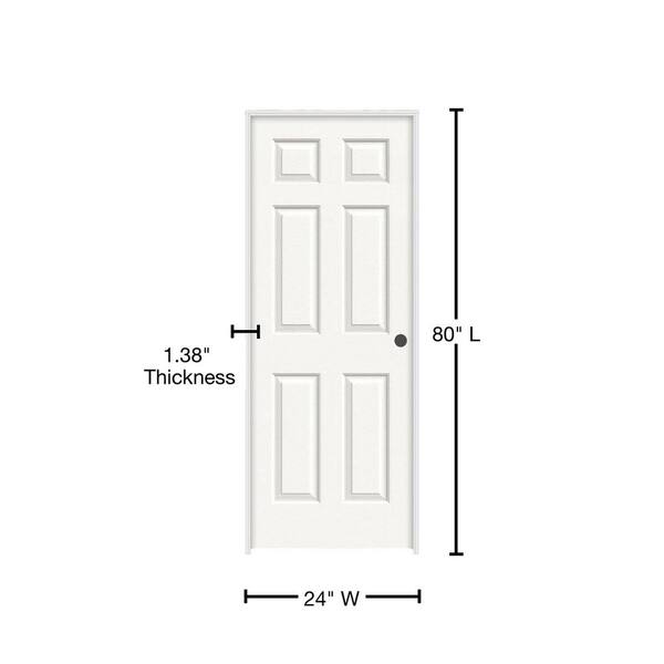 JELD-WEN 24 in. x 80 in. Colonist White Painted Left-Hand Textured
