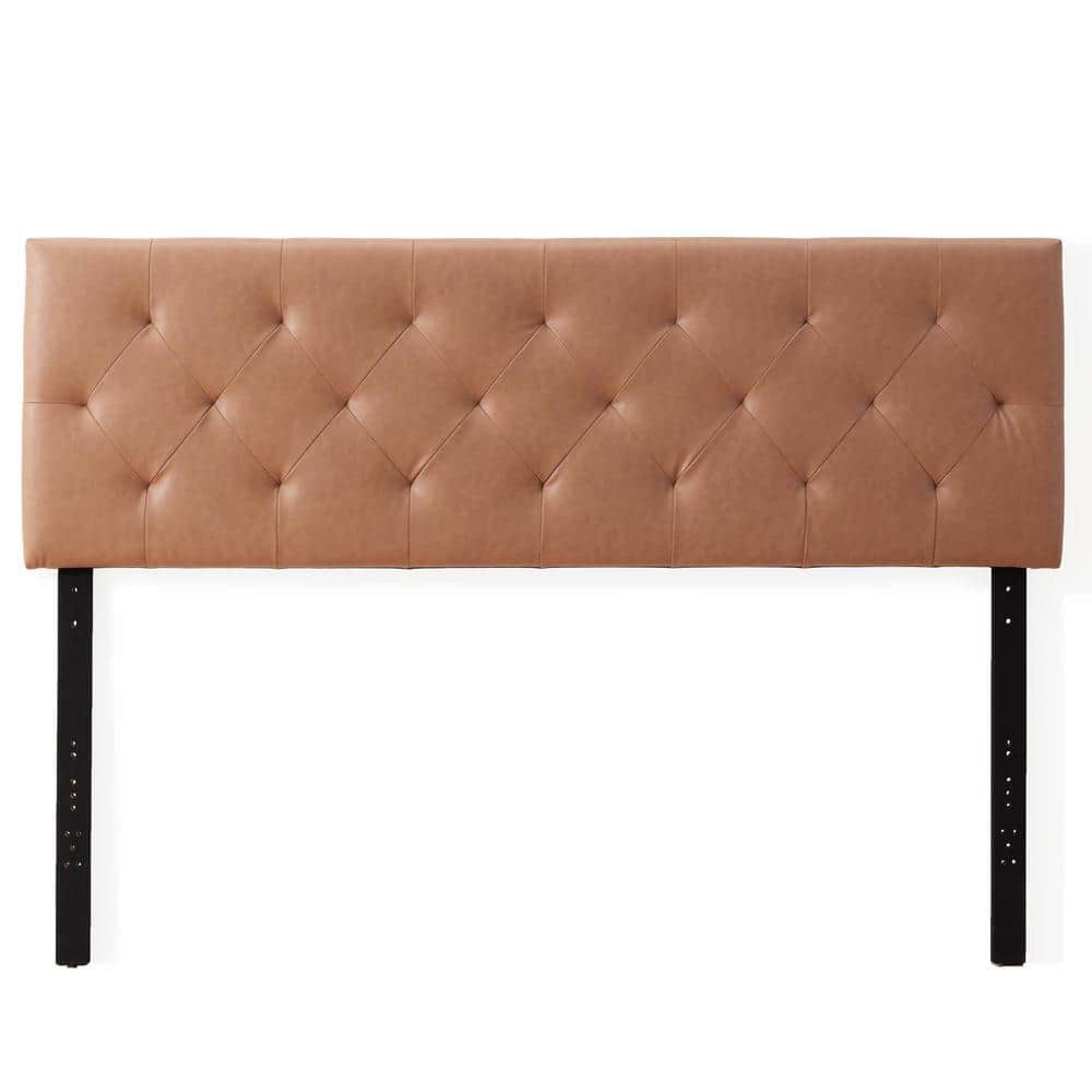 Brookside Avery Brown Camel Faux Leather Full Upholstered Headboard
