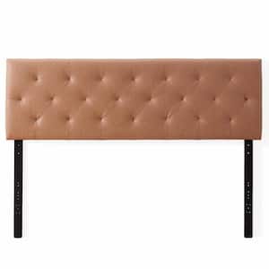 Avery Brown Camel Faux Leather Full Upholstered Headboard