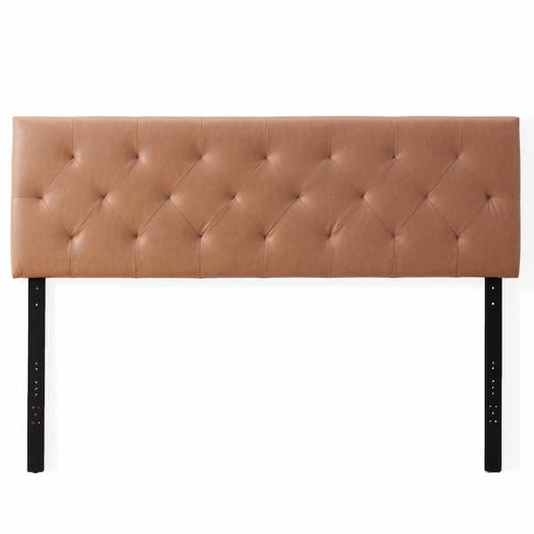 Brookside Avery Brown Camel Faux Leather King Upholstered Headboard