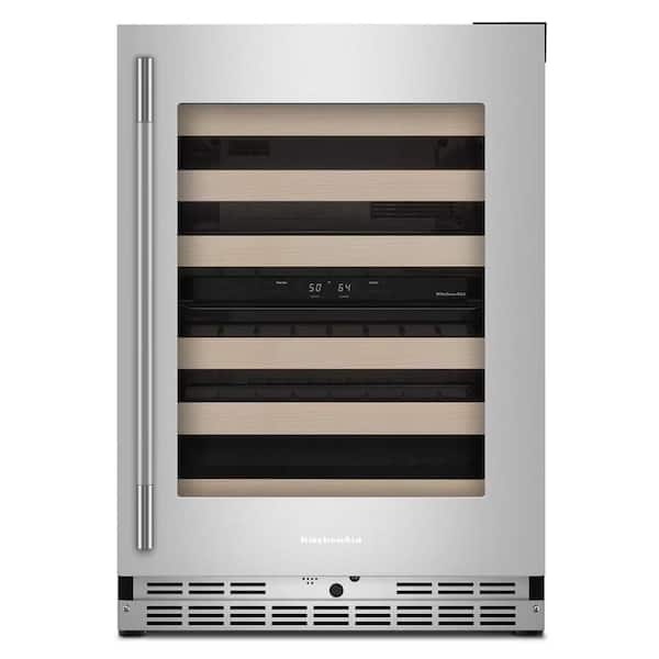 Dual Zone 46-Wine Bottles Wine Cooler in PrintShield Stainless Steel