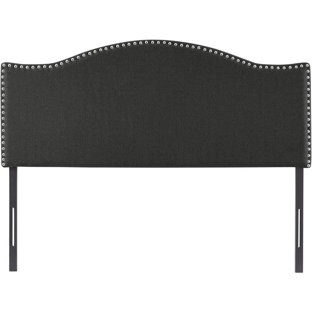 MAYKOOSH Dark Gray Headboards for Queen Size Bed, Upholstered Nail Head ...
