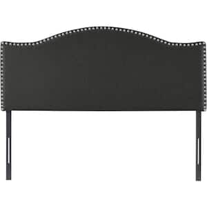 Dark Gray Headboards for Queen Size Bed, Upholstered Nail Head Bed Headboard, Queen Headboard, Wall Mounted Headboard