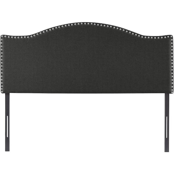 MAYKOOSH Dark Gray Headboards for Queen Size Bed, Upholstered Nail Head Bed Headboard, Queen Headboard, Wall Mounted Headboard
