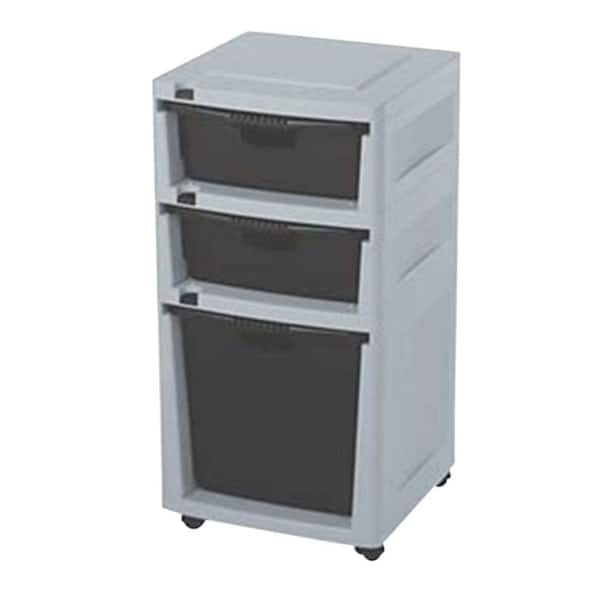 Suncast 33.5 in. H x 18 in. W x 18 in. D Storage Trends 3 Drawer Tower Freestanding Cabinet