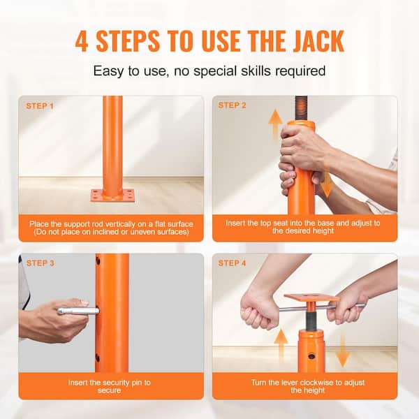 TOPTGO Adjustable Floor Joist Jack - 19 To 36 Inch Height - 4400 Lbs Capacity - 2 Pack For Leveling & Support - View #8