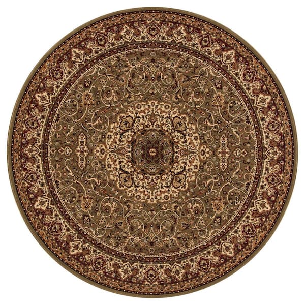 Concord Global Trading Persian Classics Isfahan Green 5 ft. Round Area Rug