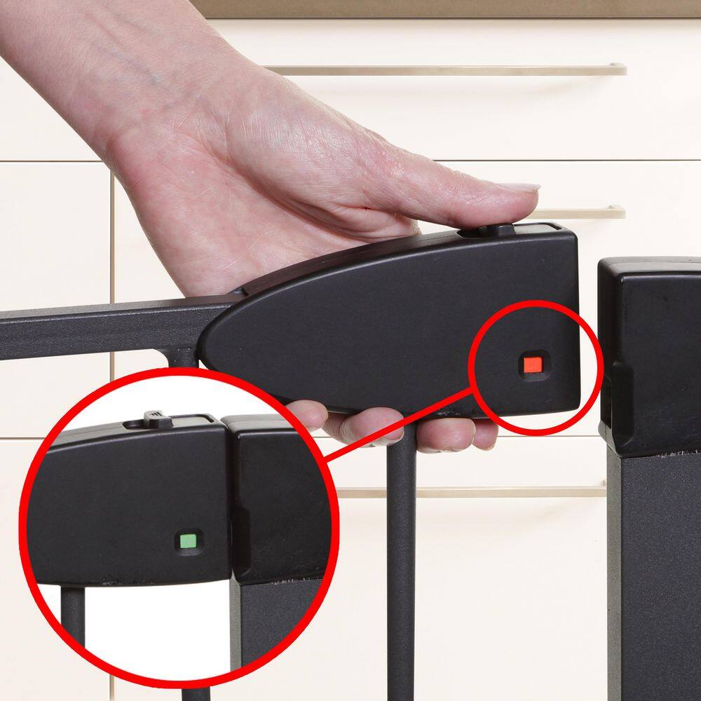 Black Metal Auto-Close Pressure Mounted Safety Gate
