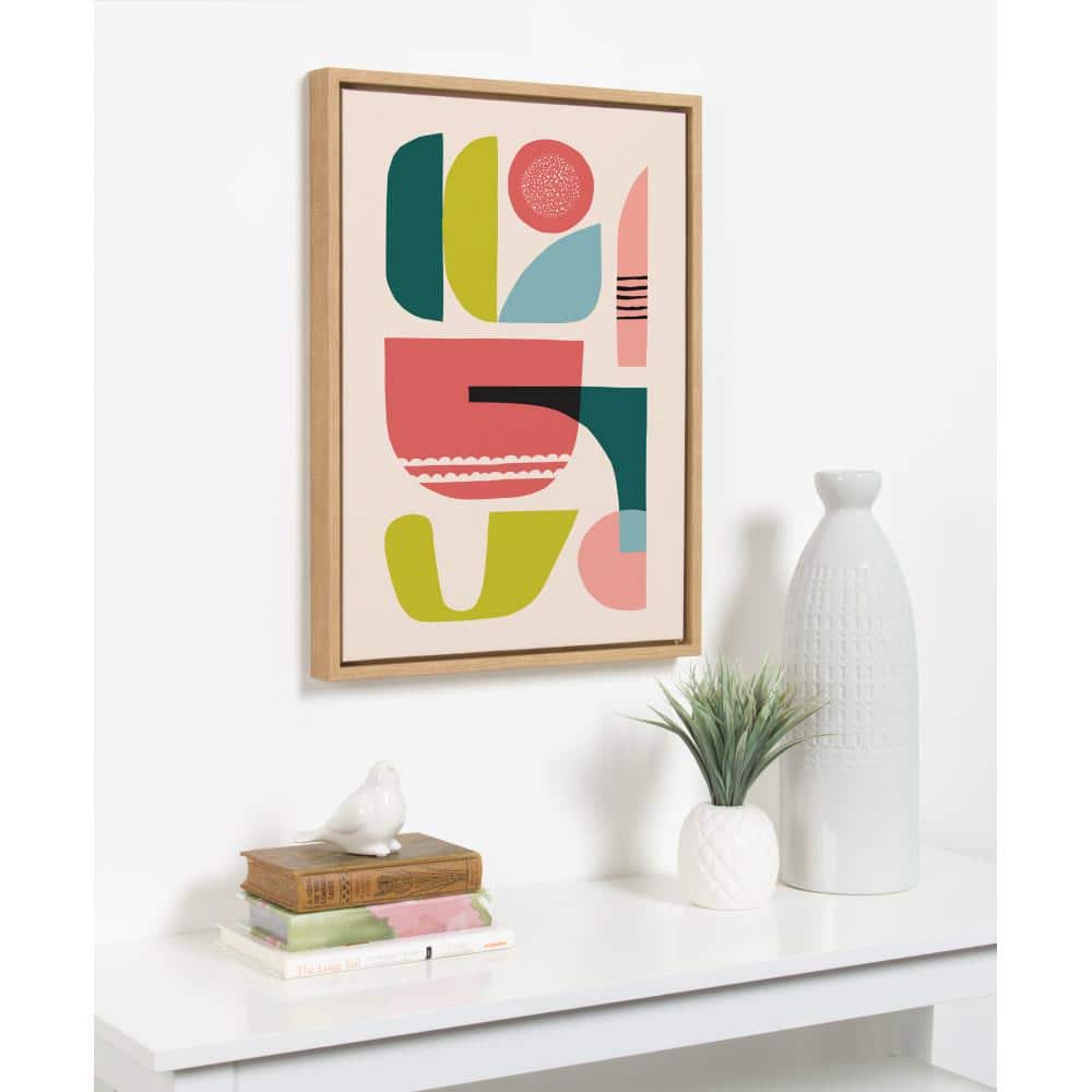 Rachel Lee Abstract Mid-Century Modern Canvas Print, 23x33, Natural Frame