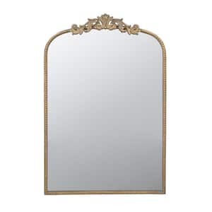 24 in. W x 36 in. H Arch Mirror for Bathroom Entryway Wall Decor Metal ...