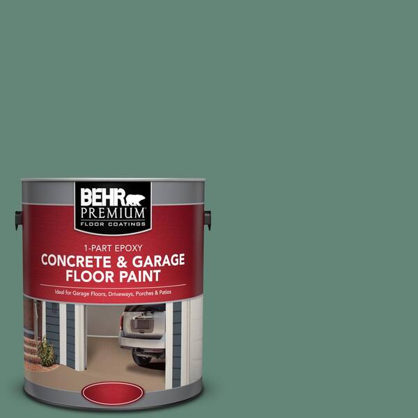 BEHR Premium 1 gal. #PFC-44 Green Adirondack 1-Part Epoxy Satin Interior/Exterior Concrete and Garage Floor Paint