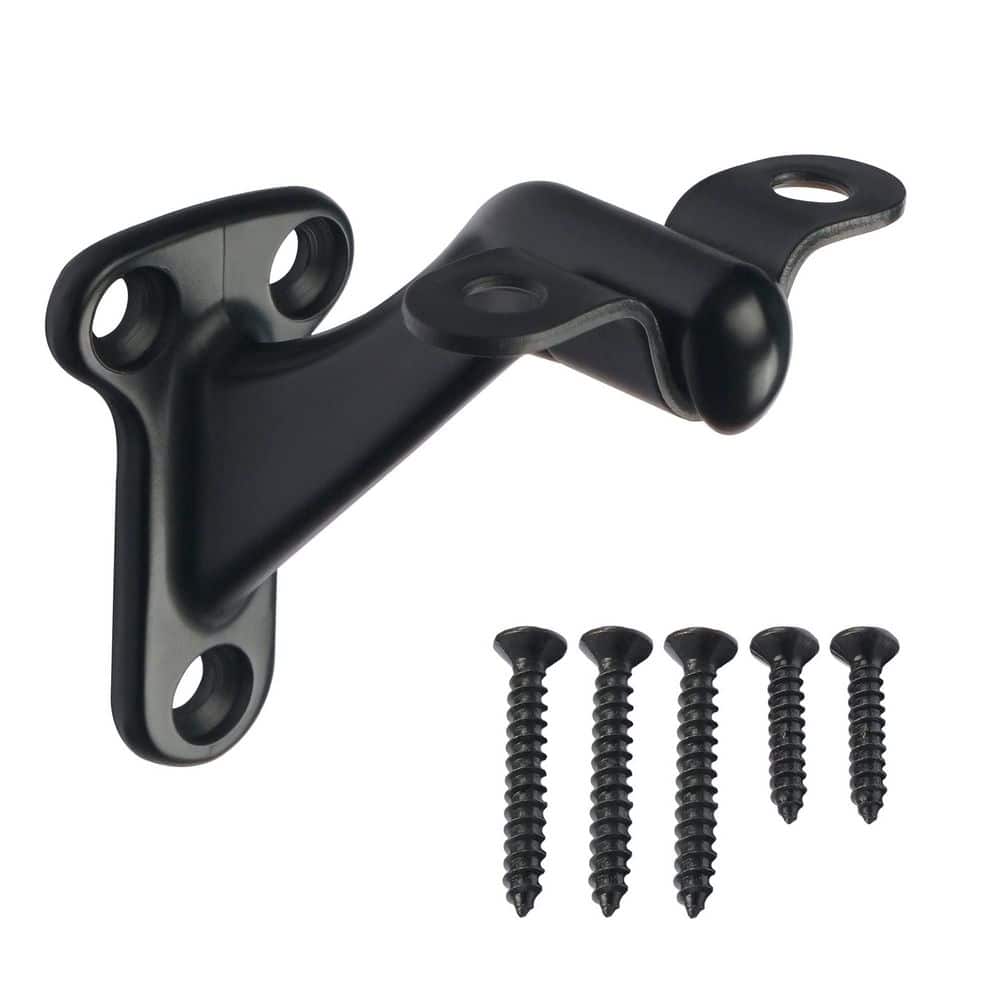 3 Pack 3 in Heavy Duty Metal Handrail Bracket Matte Black Stair Railing ...