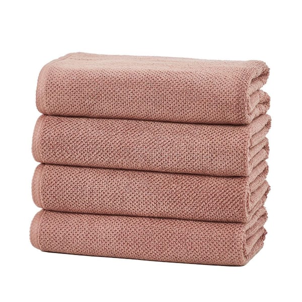 Desert Rose 4-Pack Cotton Quick-Dry Bath Towel Set