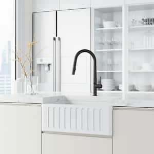Greenwich Single-Handle Pull-Down Sprayer Kitchen Faucet with Touchless Sensor in Matte Black
