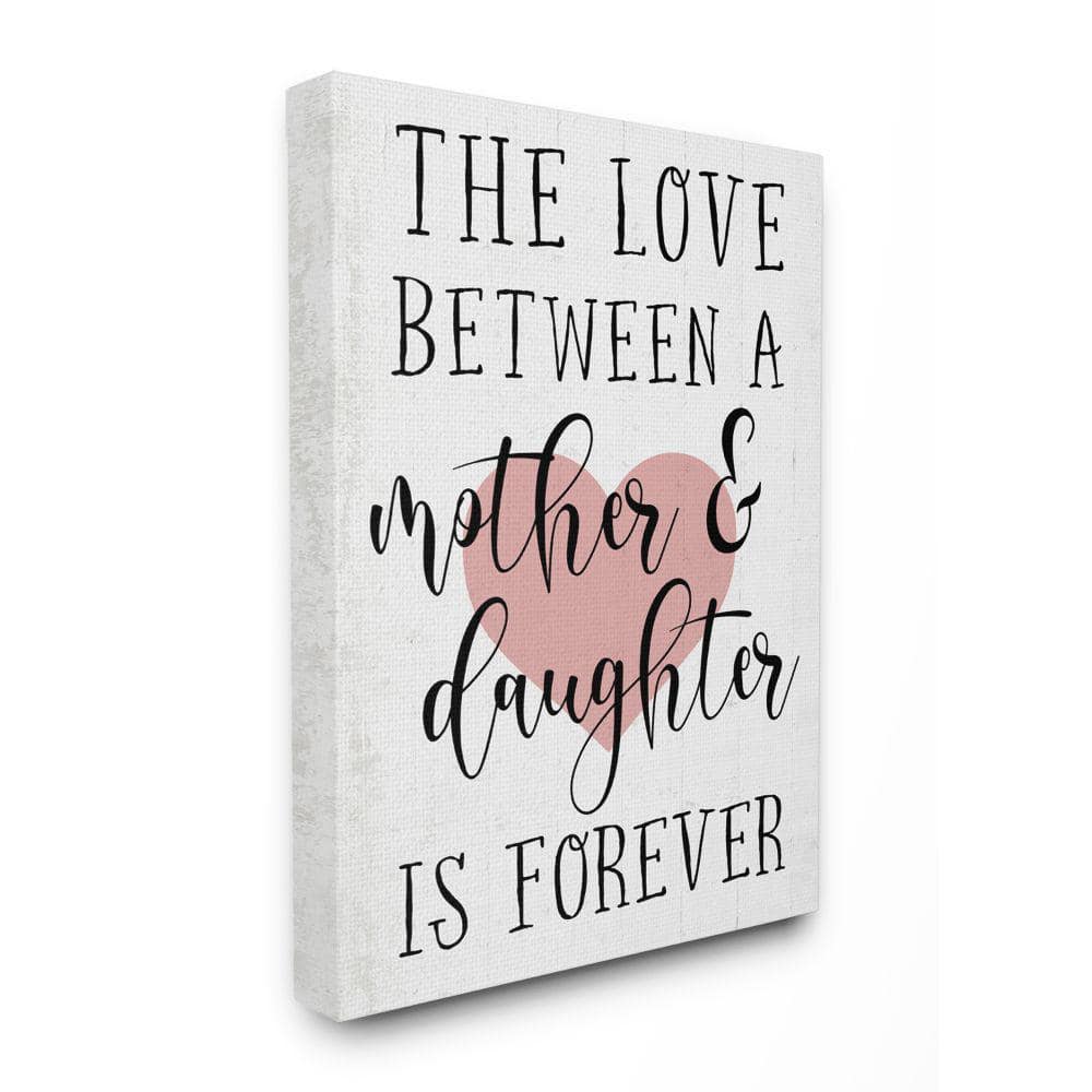 Love Between Mother and Daughter Motivational Quote Canvas Wall Art