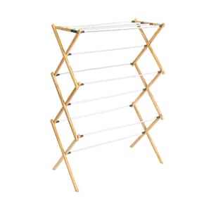 29.5 in. x 42.5 in. Natural/White Drying Garment Rack