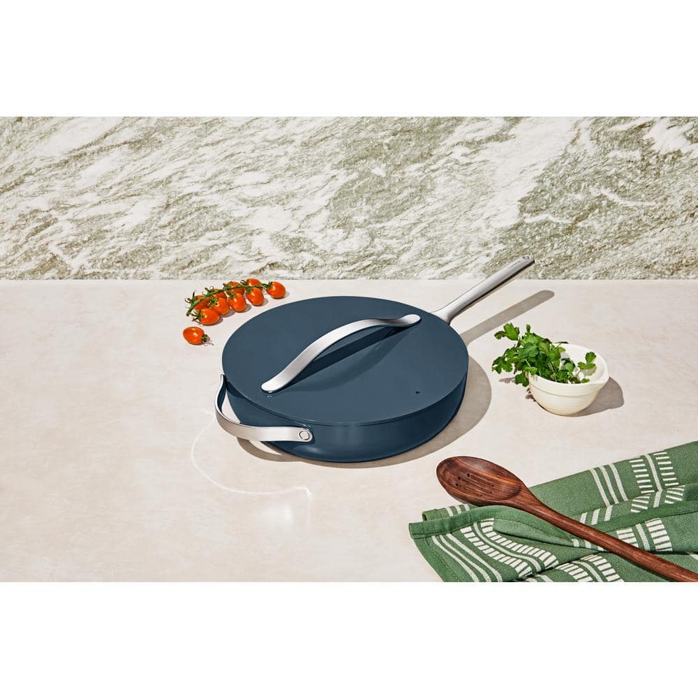 Navy Blue Nonstick Ceramic 4.5qt Sauté Pan with Lid