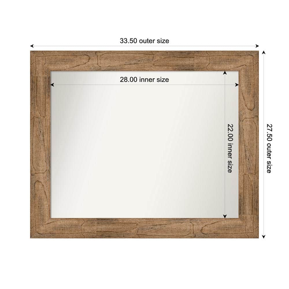 Owl Brown 33.5 in. W. x 27.5 in. Custom Non-Beveled Wood Framed Bathroom Vanity Wall Mirror price history on PriceWatchPro