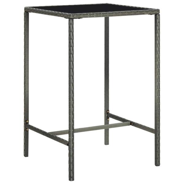 Bary Gray Square Steel Bar Height Outdoor Side Table  Without Extension
