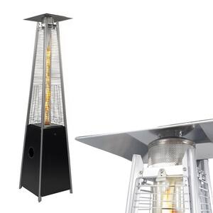42,000 BTU Black Commercial Pyramid Flame Gas Patio Heater, Quick Start Ignition, Auto Shut Off Satety Feature
