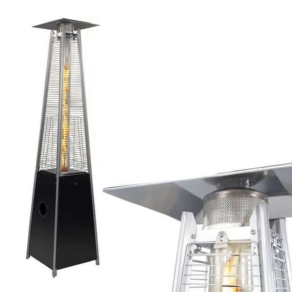 Patio Post 42,000 BTU Black Commercial Pyramid Flame Gas Patio Heater, Quick Start Ignition, Auto Shut Off Satety Feature