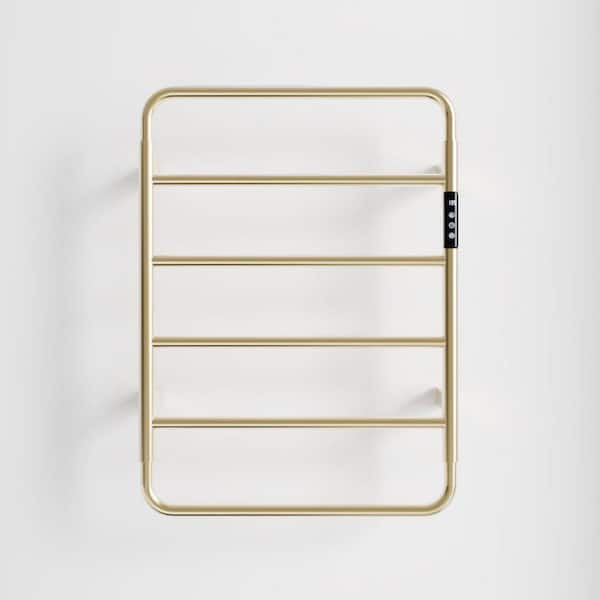 4-Bar Plug-In and Hardwire Towel Warmer in Brushed Gold