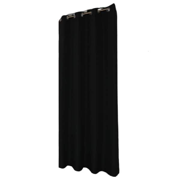 Unbranded 54 in. x 84 in. Waterproof Outdoor Curtains for Patio Premium Thick Privacy Grommet Outside Curtains, Black (1-Panel)