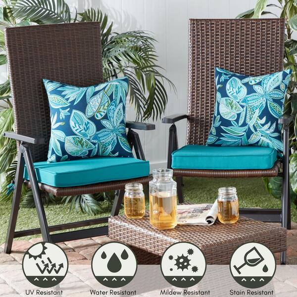 Greendale Home Fashions 18 in. x 18 in. Peacock Square Outdoor