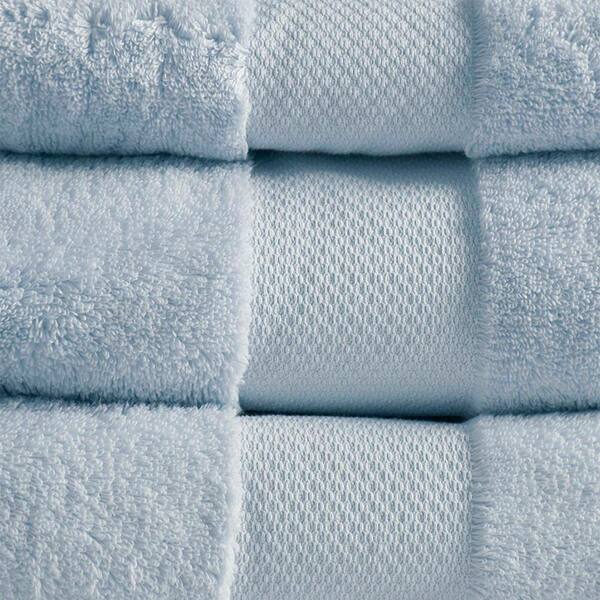 6-Piece Light Blue Towel Set, 2 Bath Towels, 2 Hand Towels, and 2
