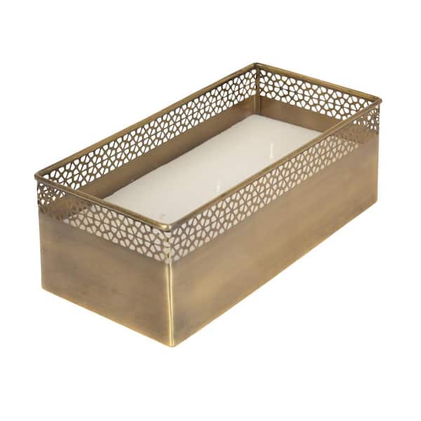 Pearce Gold Unscented Metal Three Wick Candle