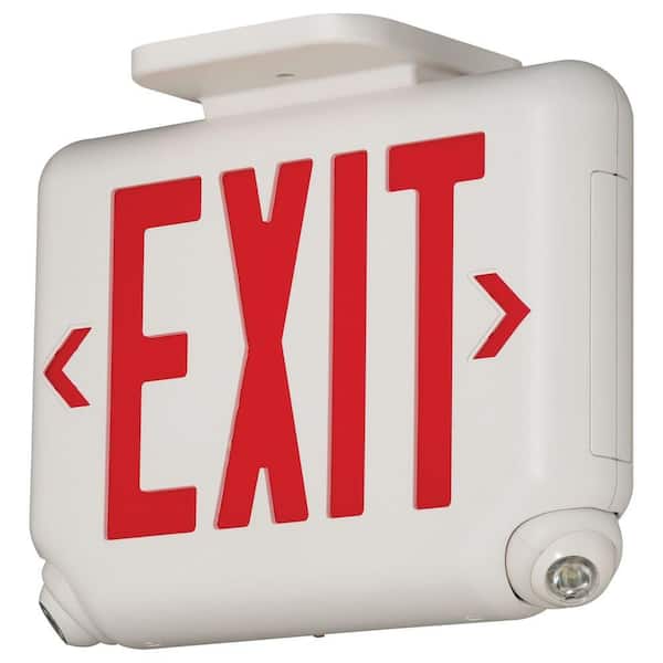 Dual-Lite 2-Light Thermoplastic LED Emergency Unit/Exit Combo
