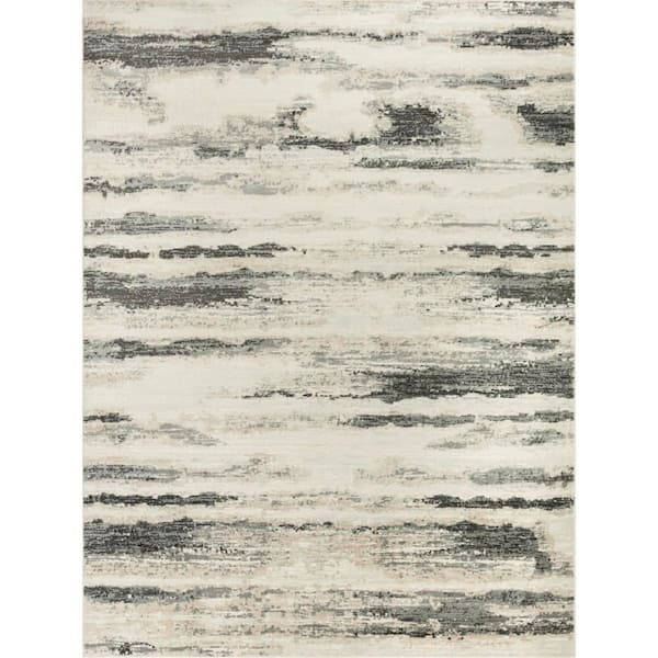 Serenity Home Grey Multicolor 9 ft. x 12 ft. Abstract Contemporary Area Rug