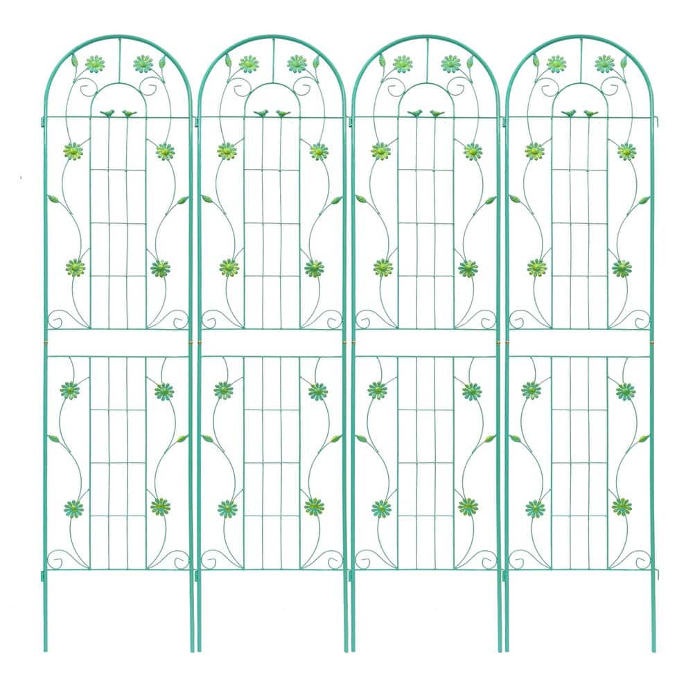 4-Pack Metal Garden Trellis 86.7 in. x 19.7 in. Rustproof Trellis for Climb