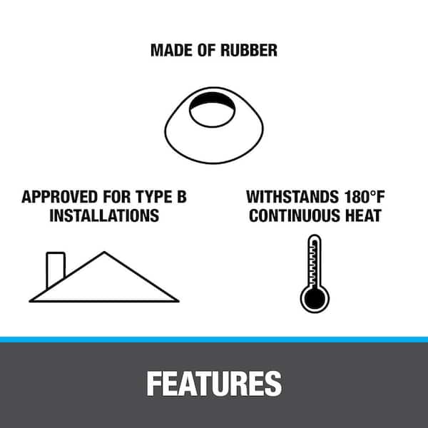 Oatey Rain Collar 3-in x 5-in Thermoplastic Elastomer Vent and Pipe Flashing Oatey Rain Collar 3-in x 5-in Thermoplastic Elastomer Vent and Pipe Flashing