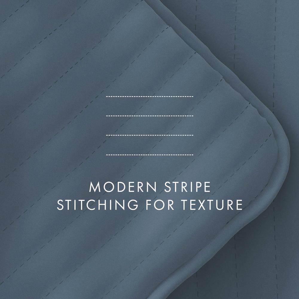 Dusk Blue King Microfiber Reversible Quilt Set