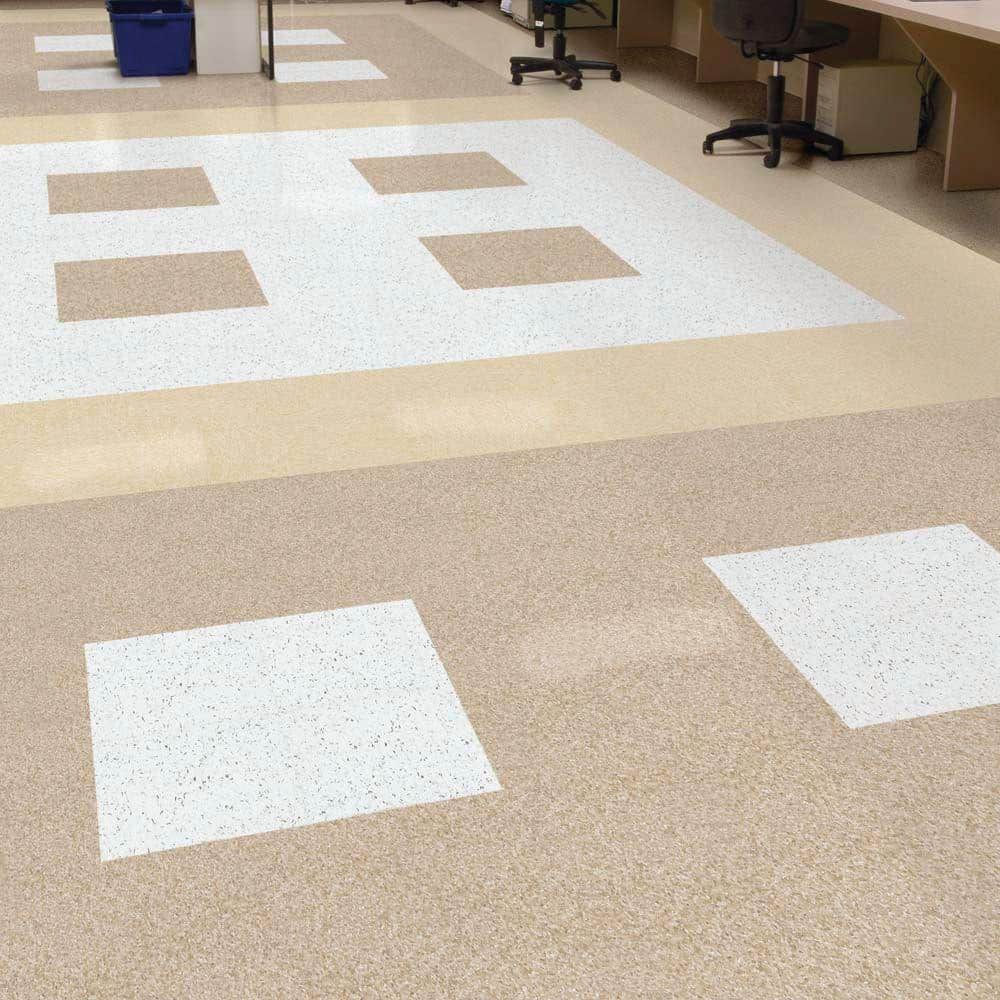 Cottage Tan 12" x 12" Vinyl Floor Tiles for Commercial Use