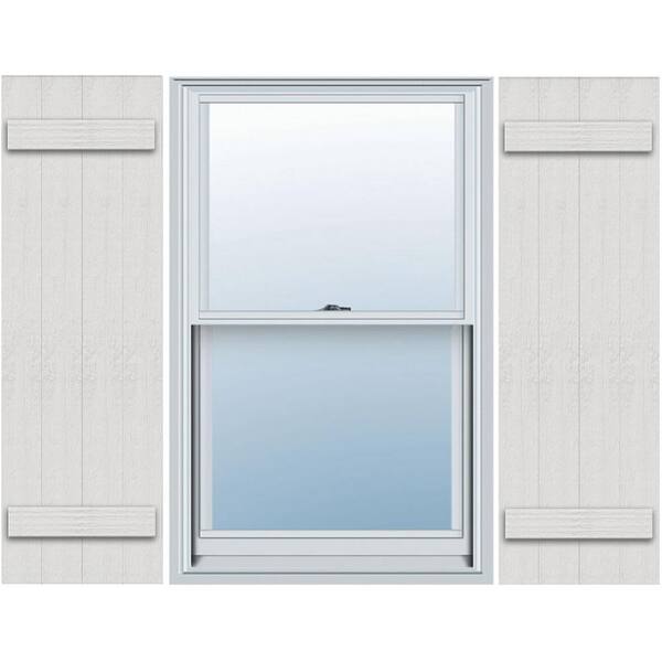 Ekena Millwork Timberthane 21.5 in. W x 45 in. H Joined Four Board Straight Top Polyurethane Board and Batten Shutters
