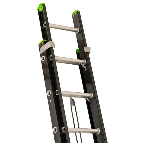 Louisville Ladder FE3216 Fiberglass Extension Ladder 300-Pound Capacity,  16-Foot, Type IA, Orange & LP-2200-00 Stabilizer, Silver
