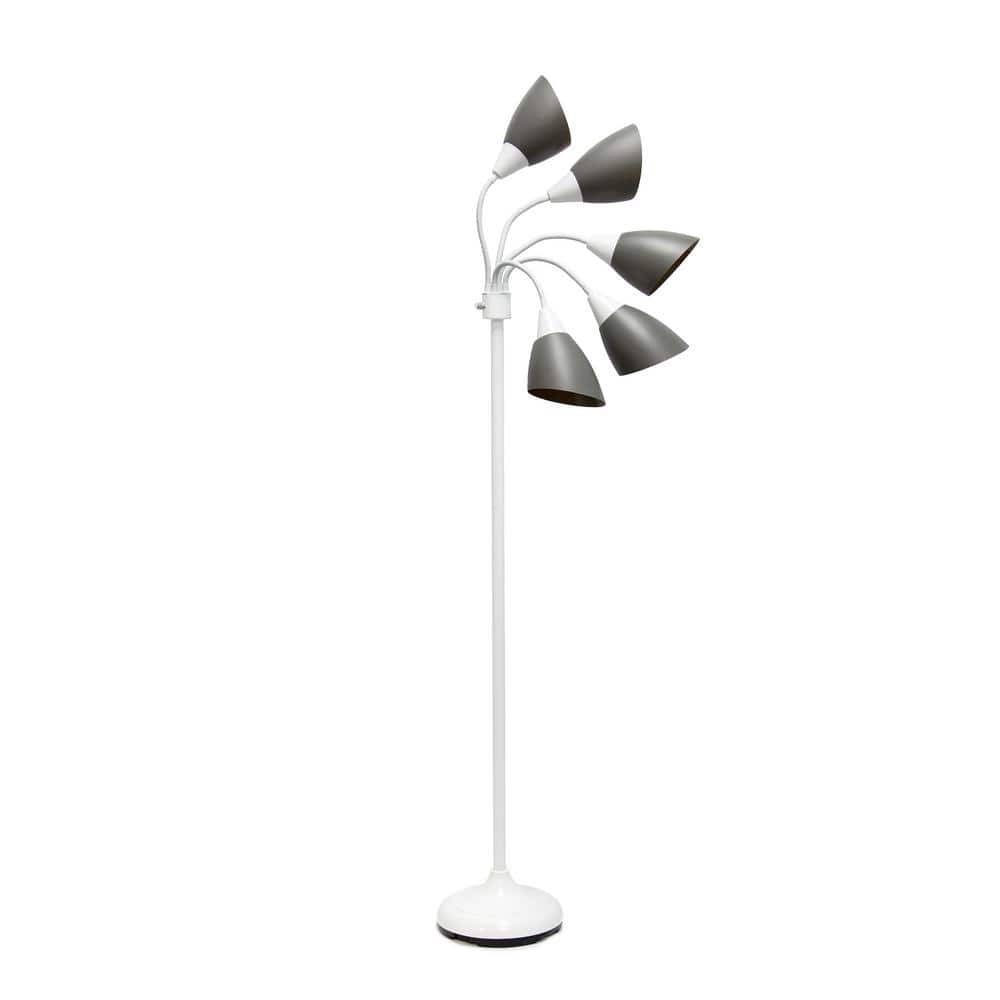 Whimsical White 67" Adjustable Multi-Head Arc Floor Lamp for Kids