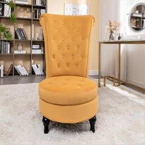Gosser 20 in. Wide Mustard Yellow Velvet Vanity Chair