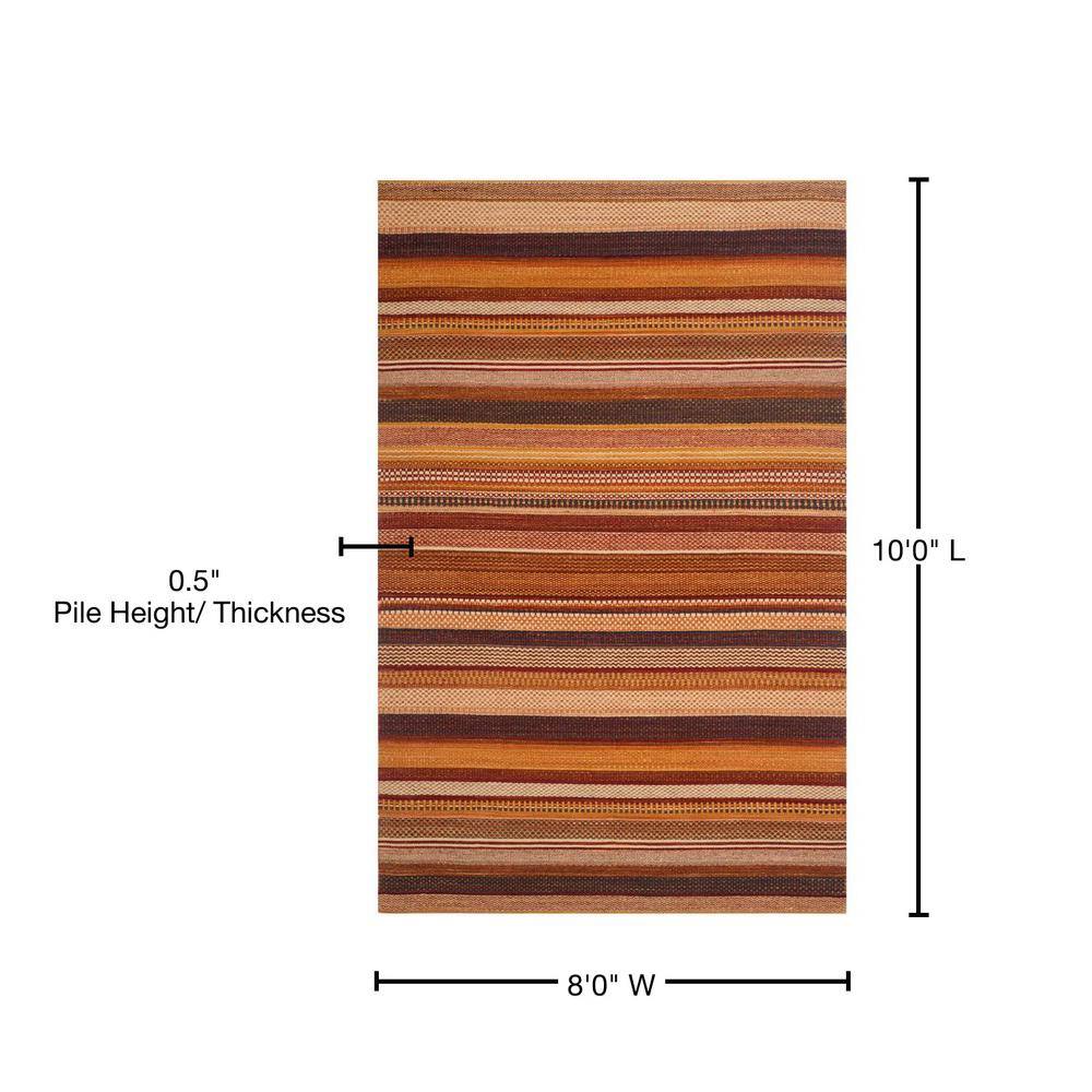 Kilim KLM951 Hand Woven Area Rug - Rust - 8'x10' - Safavieh.