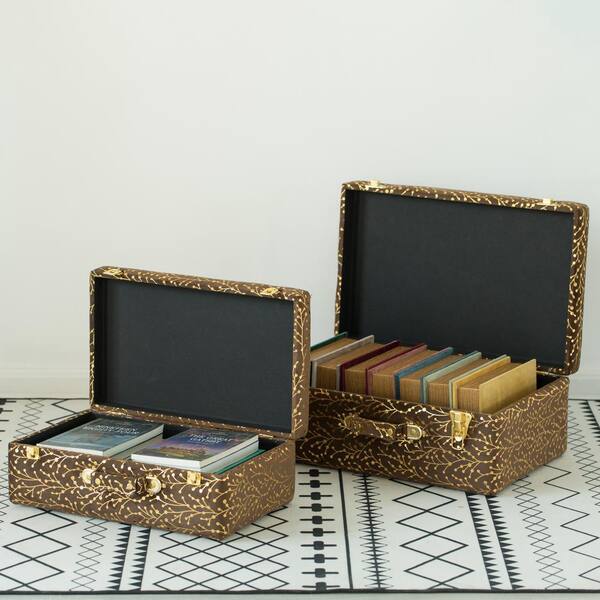 Metal Storage Baskets Boho Decor Box Handmade Woven Decorative Countertop  Toilet Tank Shelf Cabinet Organizer 2-Pcs PU33T8 - The Home Depot