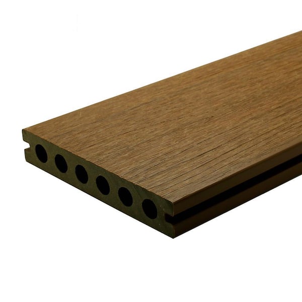 NewTechWood UltraShield Natural Voyager 1 in. x 6 in. x 8 ft. Peruvian Teak Hollow Composite Decking Board