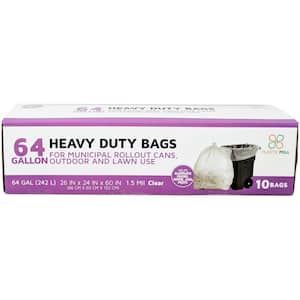 50 in. W x 60 in. H 64 Gal. 1.5 mil Clear Trash Bags (10- Count)