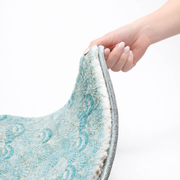 Dream Shag Premium Machine Washable Abstract ADS181 Aqua 5 ft. x 7 ft. 6 in. Area Rug
