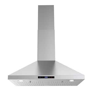 30 in. Francesco Ducted Wall Mount Range Hood in Brushed Stainless Steel with Baffle Filters, Touchpad Control,LED Light