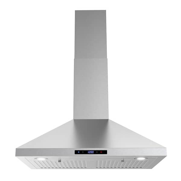 Streamline 30 in. Francesco Ducted Wall Mount Range Hood in Brushed Stainless Steel with Baffle Filters, Touchpad Control,LED Light