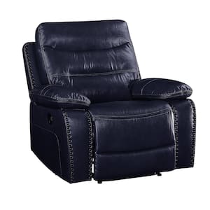 Aashi Navy Leather-Gel Match Leather Recliner